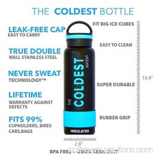 The Coldest Water Sports Bottle Insulated Stainless Steel Hydro Thermos, Black, 21 Ounce